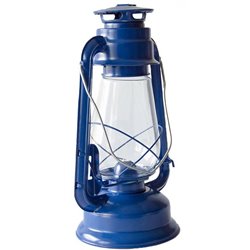 Plechová petrolejová lampa 30 cm (modrá)